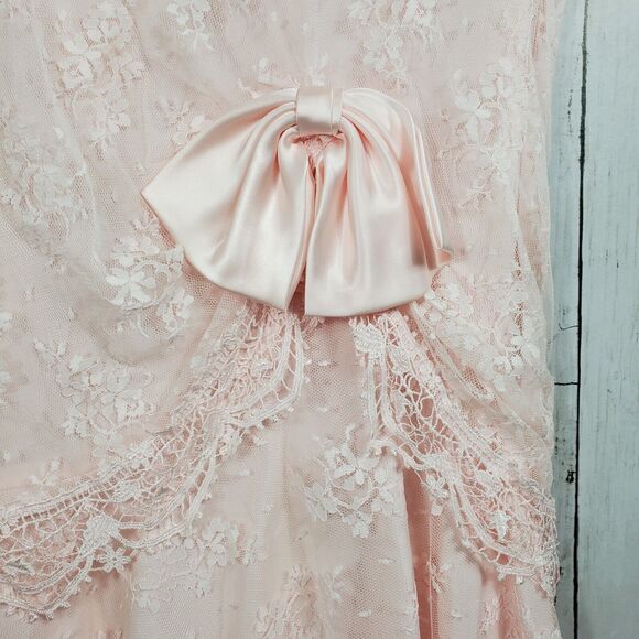 VTG Barbara Chodos Michael Marcella Dress WMNS Sz 12 Drop Waist Flapper Lace 80s - Picture 5 of 12